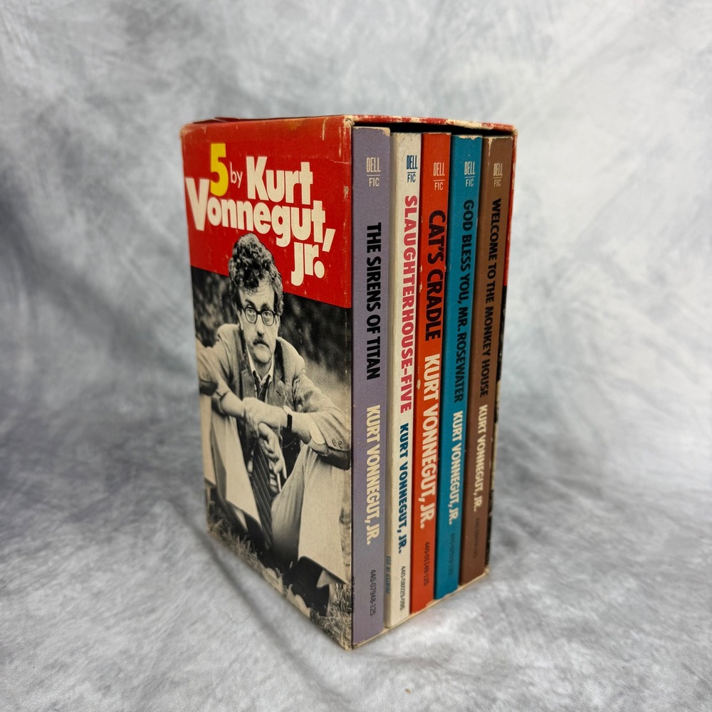 5 by Kurt Vonnegut Jr Box Set Vintage Dell Paperback Sirens Monkey Five Classics